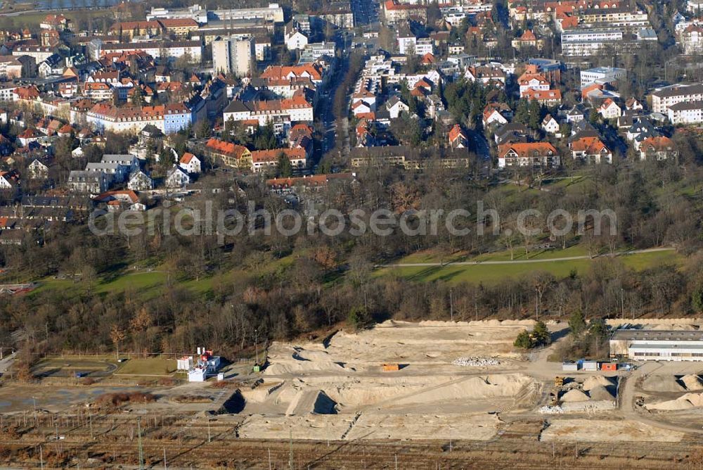 Aerial image München - . Baufläche für das neue Stadtquartier „Am Hirschgarten“ bietet alle Voraussetzungen für eine zeitgemäße und wirtschaftlich interessante Stadtentwicklung. Hier wird die CONCEPT BAU mit dabei sein und ab Herbst 2006 (Baubeginn) die Vision von der „grünen Oase mitten in der Stadt“ umsetzen. .... 