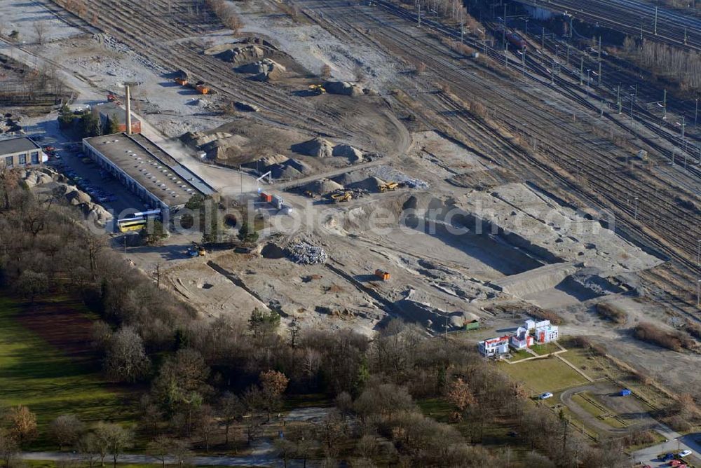 Aerial image München - . Baufläche für das neue Stadtquartier „Am Hirschgarten“ bietet alle Voraussetzungen für eine zeitgemäße und wirtschaftlich interessante Stadtentwicklung. Hier wird die CONCEPT BAU mit dabei sein und ab Herbst 2006 (Baubeginn) die Vision von der „grünen Oase mitten in der Stadt“ umsetzen. .... 