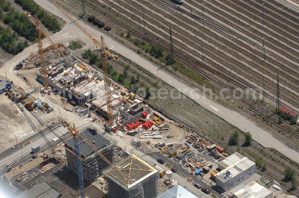 München Nymphenburg from above - 15.07.2007 München Nymphenburg. Baufläche für das neue Stadtquartier „Am Hirschgarten“ bietet alle Voraussetzungen für eine zeitgemäße und wirtschaftlich interessante Stadtentwicklung. Hier wird die CONCEPT BAU mit dabei sein und ab Herbst 2006 (Baubeginn) die Vision von der „grünen Oase mitten in der Stadt“ umsetzen. .... 