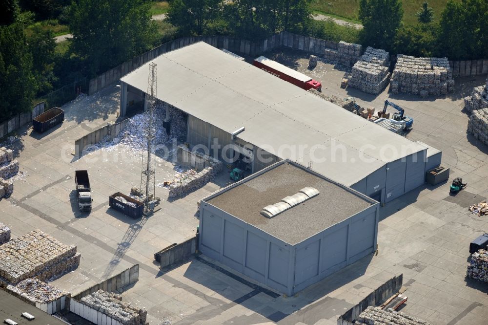 Berlin from the bird's eye view: View of construction area of paper sorting of disposal company ALBA Berlin GmbH