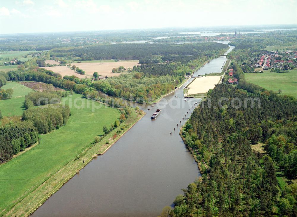 Wusterwitz / Brandenburg from above - Baufläche an der Schleuse in Wusterwitz am Elbe-Havel-Kanal - Ausgleichs- und Ersatzmaßnahmen am Wasserstraßenkreuz Magdeburg / Elbe-Havel-Kanal. Ein Projekt des Wasserstraßenneubauamtes Magdeburg