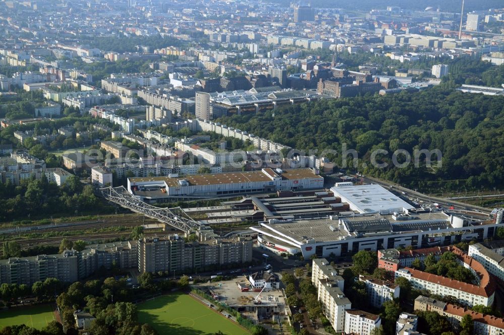 Berlin from above - View of the construction area for a student residence at the S-Bahn station in Berlin Wedding