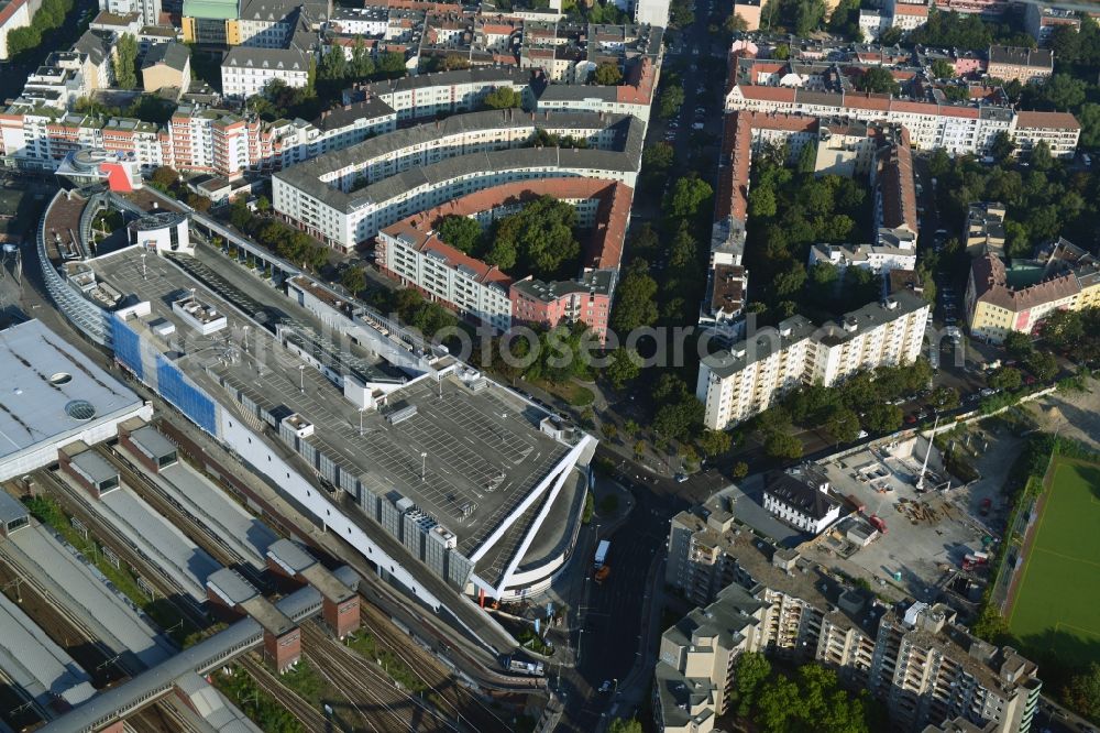 Aerial photograph Berlin - View of the construction area for a student residence at the S-Bahn station in Berlin Wedding