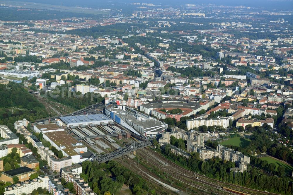 Berlin from above - View of the construction area for a student residence at the S-Bahn station in Berlin Wedding