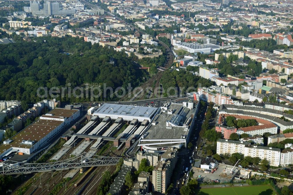 Berlin from above - View of the construction area for a student residence at the S-Bahn station in Berlin Wedding