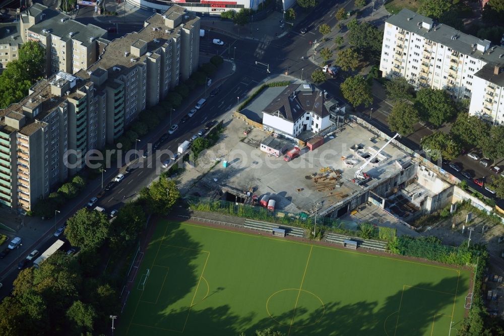 Berlin from the bird's eye view: View of the construction area for a student residence at the S-Bahn station in Berlin Wedding