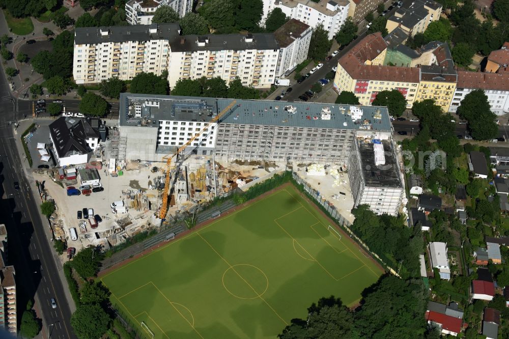 Berlin from the bird's eye view: View of the construction area for a student residence in Berlin Wedding