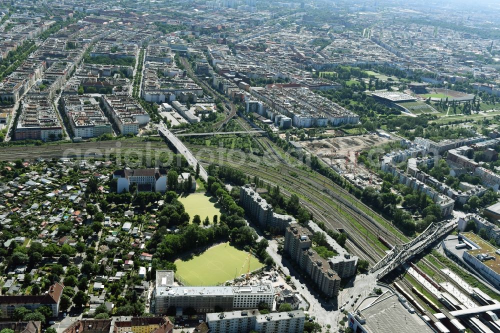 Berlin from the bird's eye view: View of the construction area for a student residence in Berlin Wedding