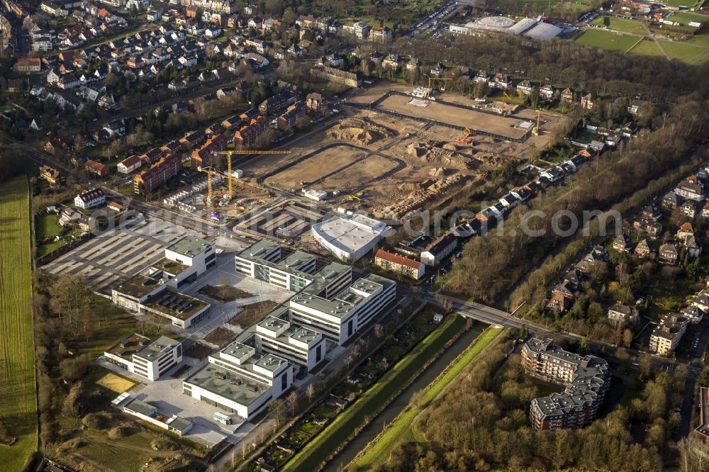 Aerial image Hamm - Construction progress on Pracelsuspark and HSLH university campus Hamm-Lippstadt Hamm in North Rhine-Westphalia