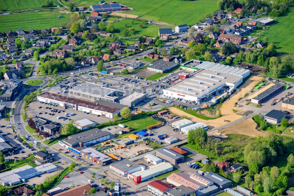 Stade from above - Construction area of a??a??Harschenflether Vorstadt in Stade in the state Lower Saxony, Germany