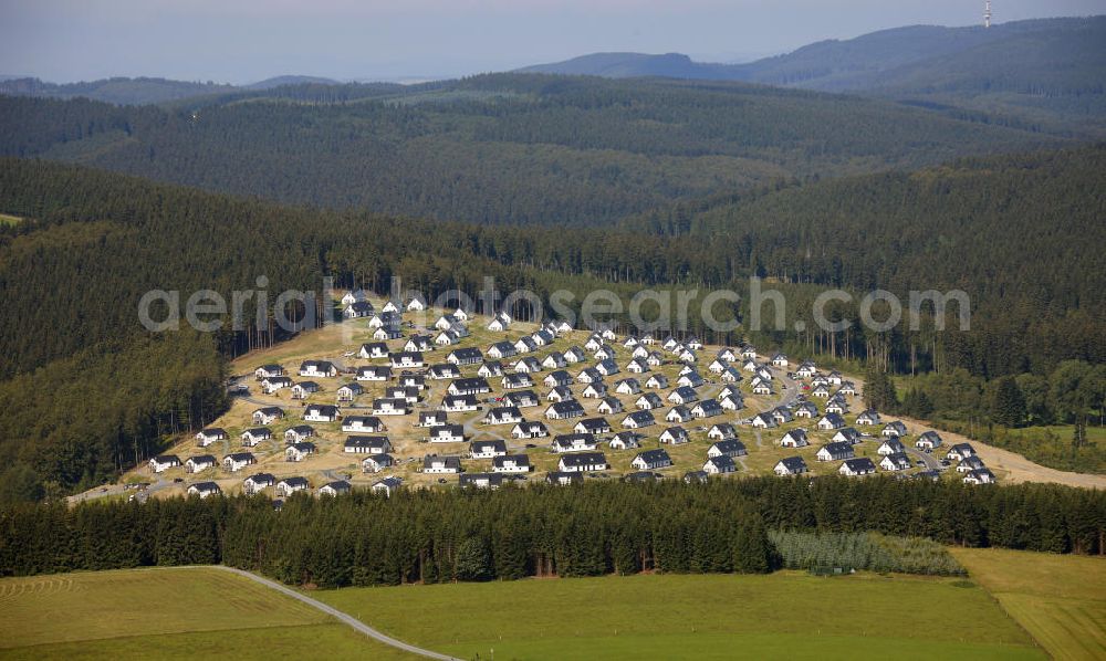 Winterberg from above - Baugebiet vom noch nicht fertiggestellten Landal Ferienpark in der Winterberger Büre in Winterberg, Nordrhein-Westfalen. Building area of the, yet not completely ready-made, Landal holiday park in Winterberg, North Rine-Westphalia.