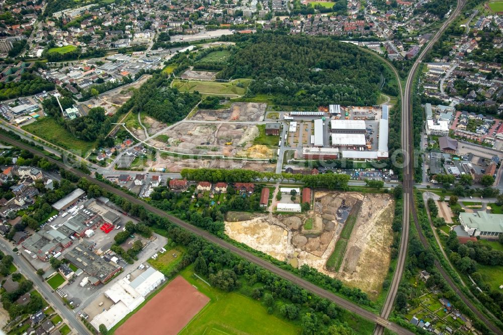 Aerial photograph Recklinghausen - Construction and development area Gewerbliche Mitte Recklinghausen Blumenthal on Herner Strasse in Recklinghausen in the state of North Rhine-Westphalia. New commercial and industrial estates are being created