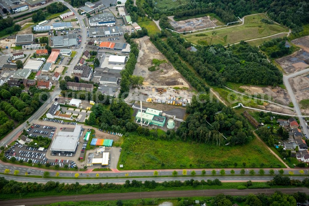 Aerial image Recklinghausen - Construction and development area Gewerbliche Mitte Recklinghausen Blumenthal on Kurt-Schumacher-Allee in Recklinghausen in the state of North Rhine-Westphalia. New commercial and industrial estates are being created