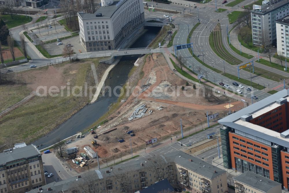 Aerial image Chemnitz - Place area Falkeplatz in the City of Chemnitz in Saxonia. The area will be transformed in the course of urban development