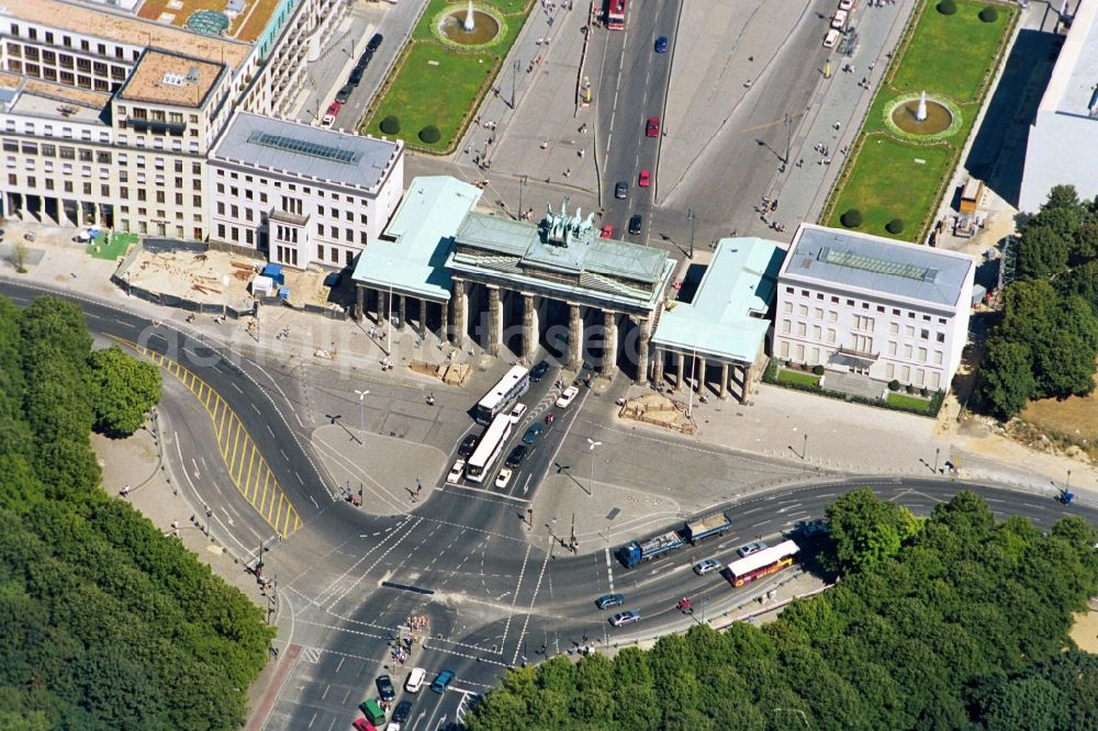 Berlin Mitte from above - View the construction work on the Pariser Platz and the Brandenburg Gate in Berlin Mitte