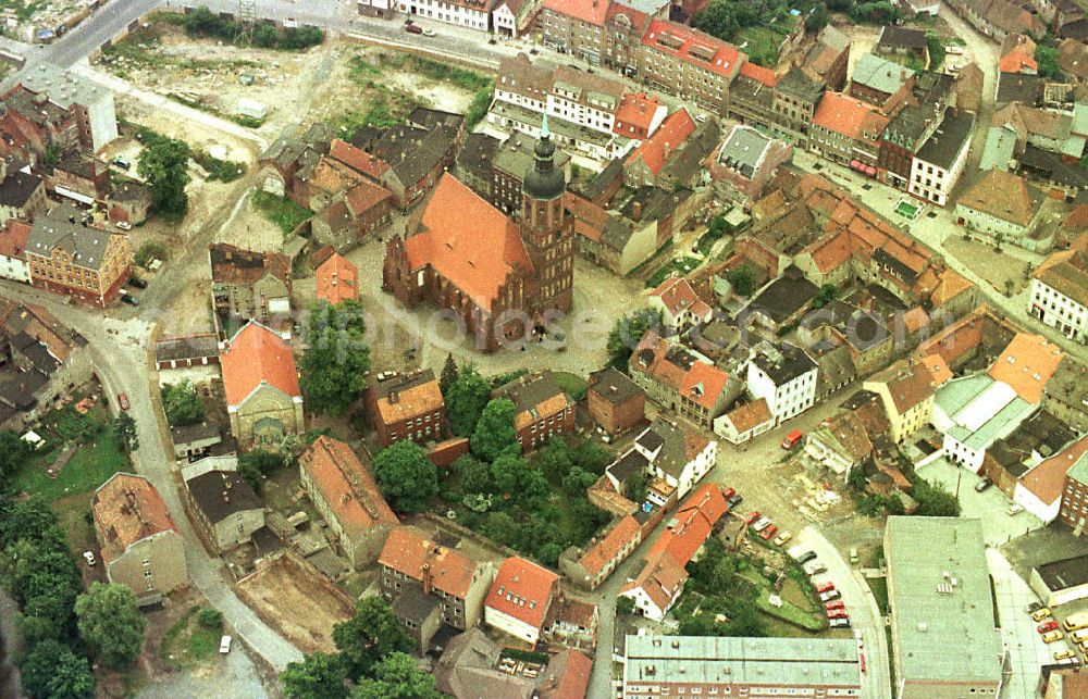 Aerial image Spremberg / Brandenburg - Baugeschehen im Stadtkern von Spremberg in Brandenburg.