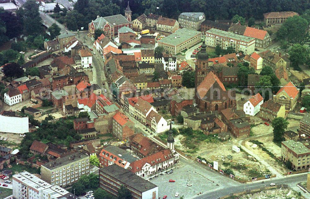 Aerial photograph Spremberg / Brandenburg - Baugeschehen im Stadtkern von Spremberg in Brandenburg.