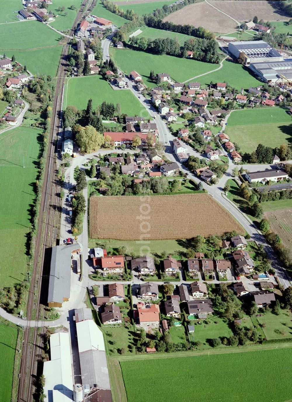 Aerial image Freilassing / Bayern - Baugrundstück Hammerau A der Unternehmensgruppe MAX AICHER in Freilassing.