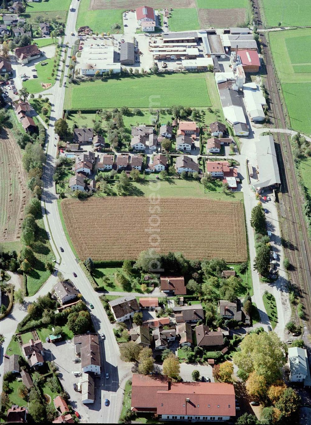 Freilassing / Bayern from the bird's eye view: Baugrundstück Hammerau A der Unternehmensgruppe MAX AICHER in Freilassing.