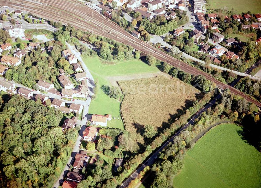 Freilassing / Bayern from above - Baugrundstück Heideweg der Unternehmensgruppe MAX AICHER in Freilassing neben der Freizeitanlage Süd-Ost.