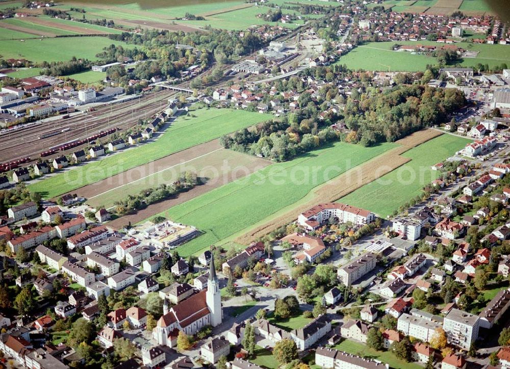 Aerial photograph Freilassing / Bayern - Baugrundstück Sonnenfeld der Unternehmensgruppe MAX AICHER in Freilassing.