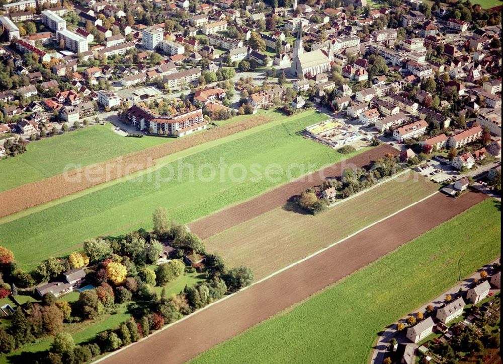 Aerial image Freilassing / Bayern - Baugrundstück Sonnenfeld der Unternehmensgruppe MAX AICHER in Freilassing.