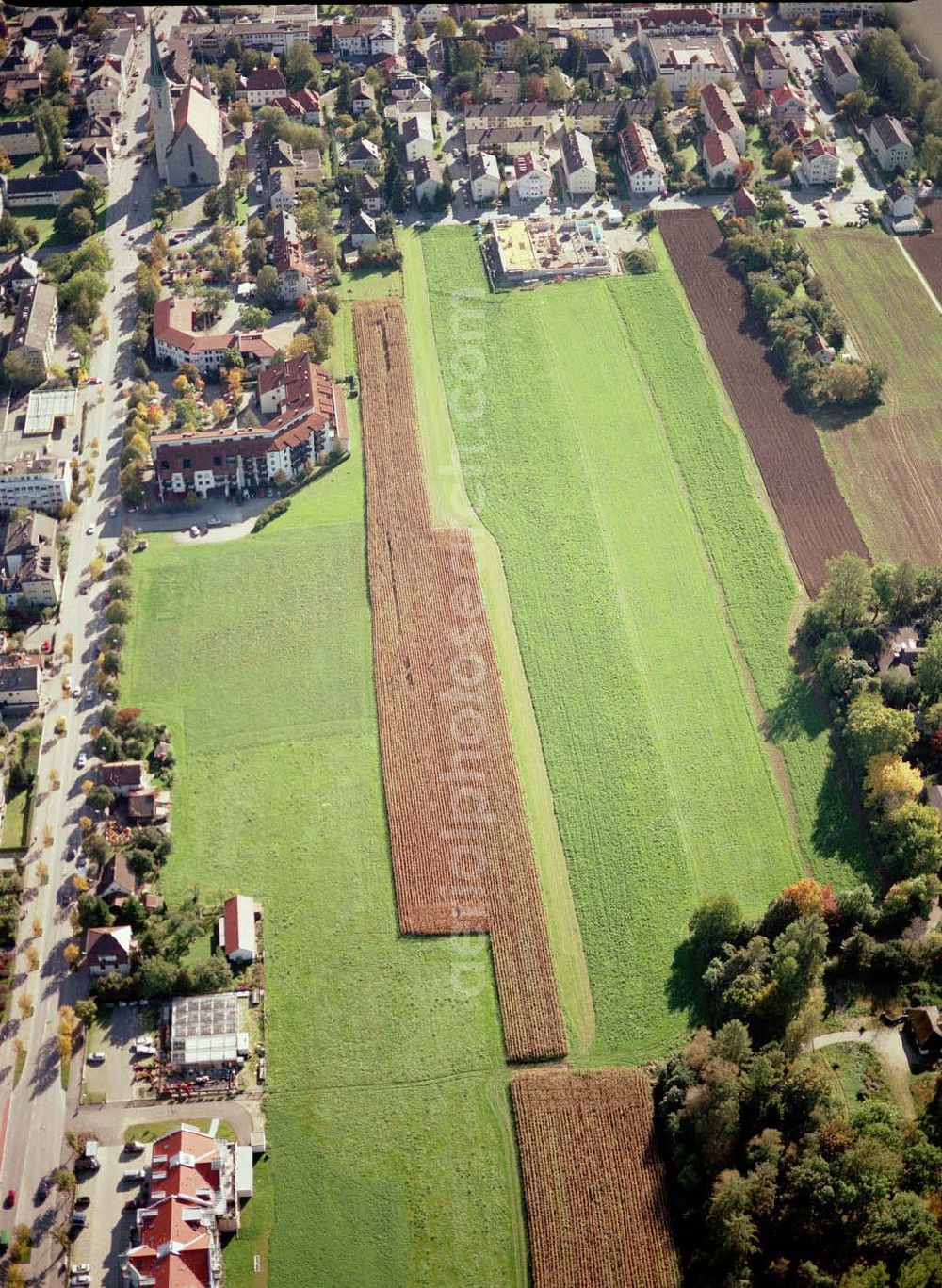 Freilassing / Bayern from above - Baugrundstück Sonnenfeld der Unternehmensgruppe MAX AICHER in Freilassing.