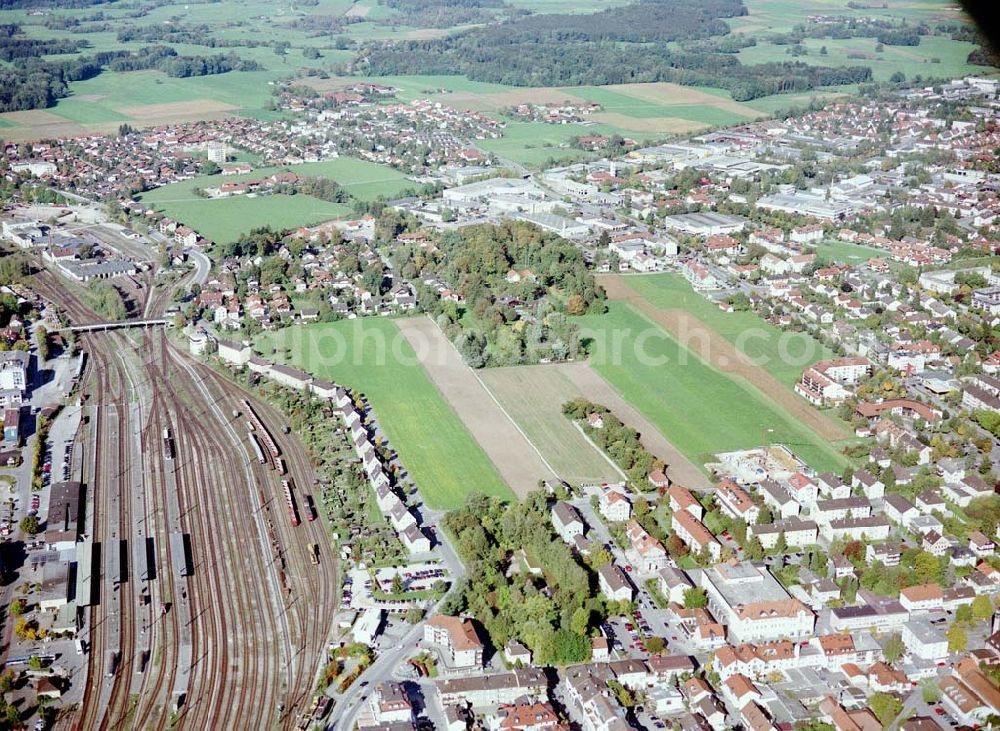 Freilassing / Bayern from the bird's eye view: Baugrundstück Sonnenfeld der Unternehmensgruppe MAX AICHER in Freilassing.