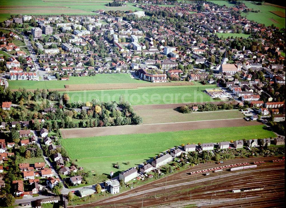 Aerial photograph Freilassing / Bayern - Baugrundstück Sonnenfeld der Unternehmensgruppe MAX AICHER in Freilassing.