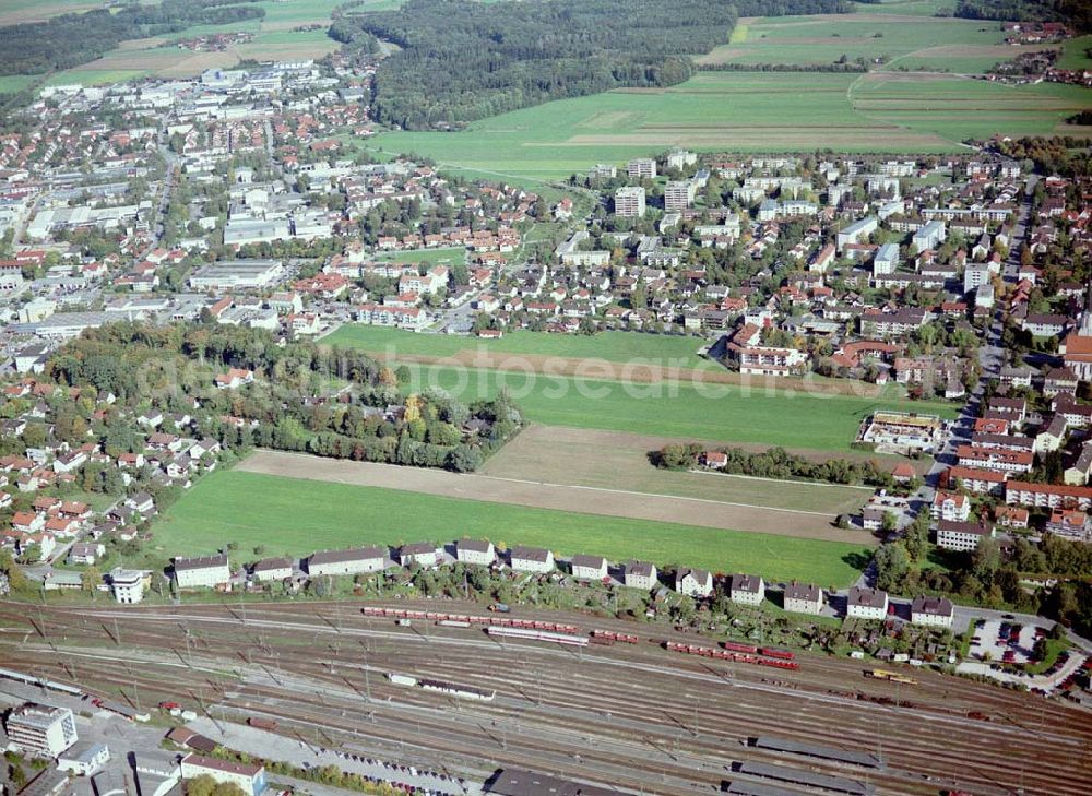 Freilassing / Bayern from the bird's eye view: Baugrundstück Sonnenfeld der Unternehmensgruppe MAX AICHER in Freilassing.