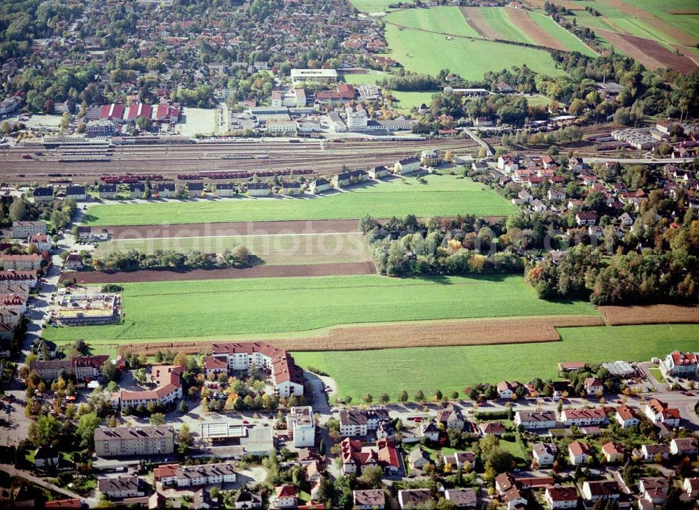 Aerial image Freilassing / Bayern - Baugrundstück Sonnenfeld der Unternehmensgruppe MAX AICHER in Freilassing.