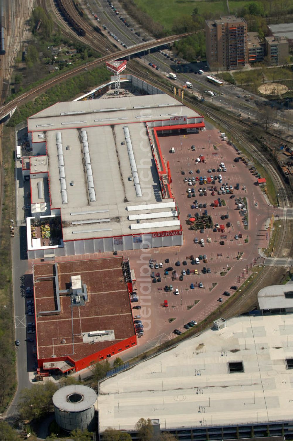 Berlin Spandau from above - Bauhaus DIY market in the district of Spandau