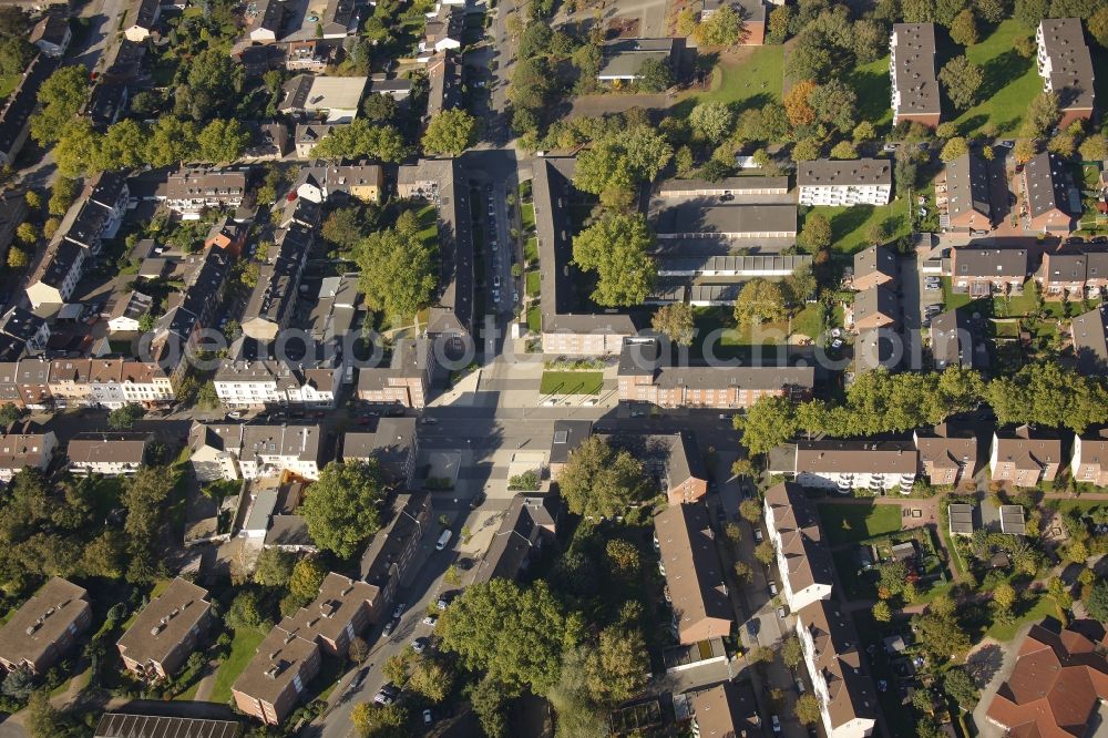 Duisburg Hamborn from above - Bauhaus Bauhaus settlement square in the district of Hamborn in Duisburg in North Rhine-Westphalia