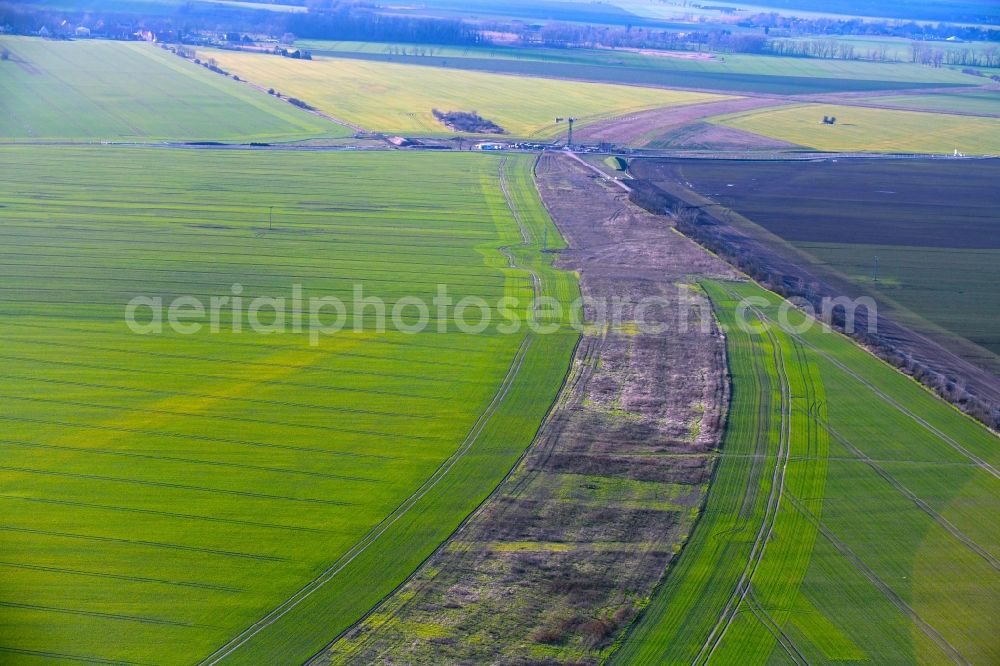 Aerial photograph Meilendorf - Construction of the bypass road in in Meilendorf in the state Saxony-Anhalt, Germany