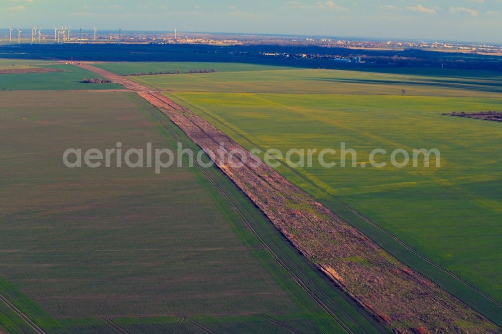 Aerial photograph Meilendorf - Construction of the bypass road in in Meilendorf in the state Saxony-Anhalt, Germany