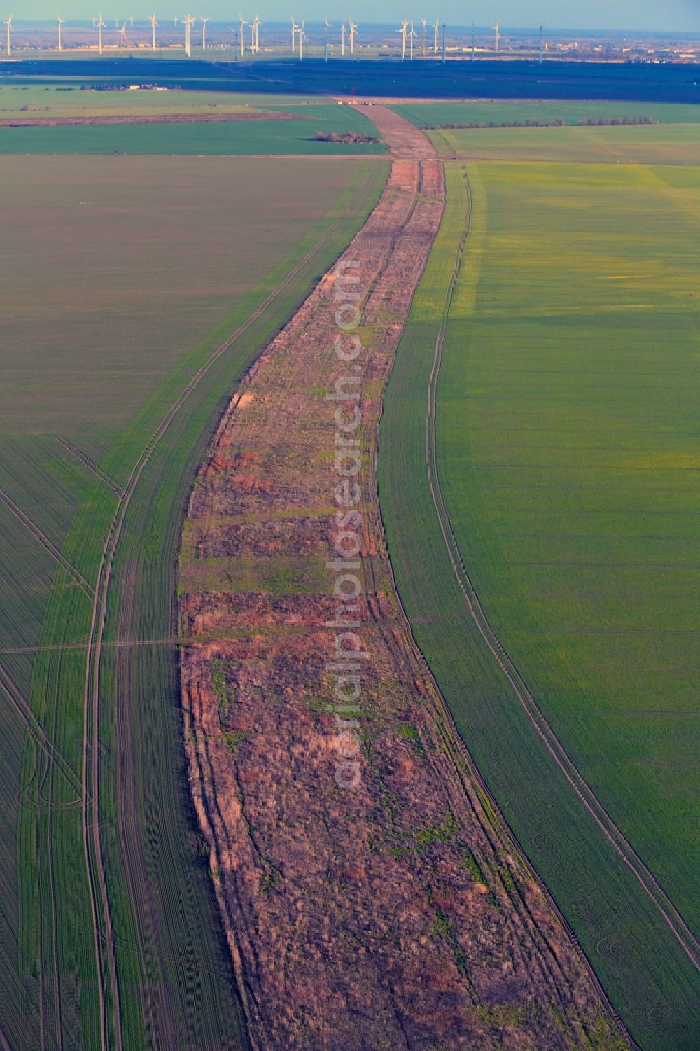 Meilendorf from the bird's eye view: Construction of the bypass road in in Meilendorf in the state Saxony-Anhalt, Germany