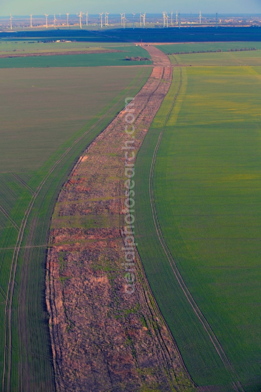 Aerial image Meilendorf - Construction of the bypass road in in Meilendorf in the state Saxony-Anhalt, Germany