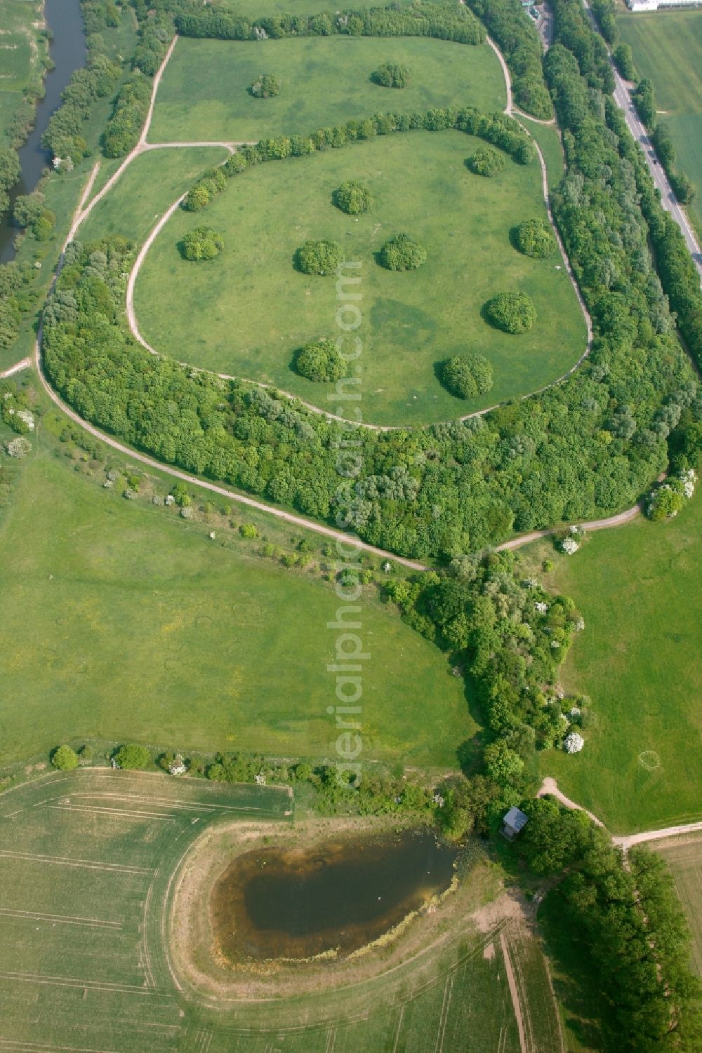 Aerial photograph Bergkamen - View of tree and field structures in Bergkamen in the state North Rhine-Westphalia