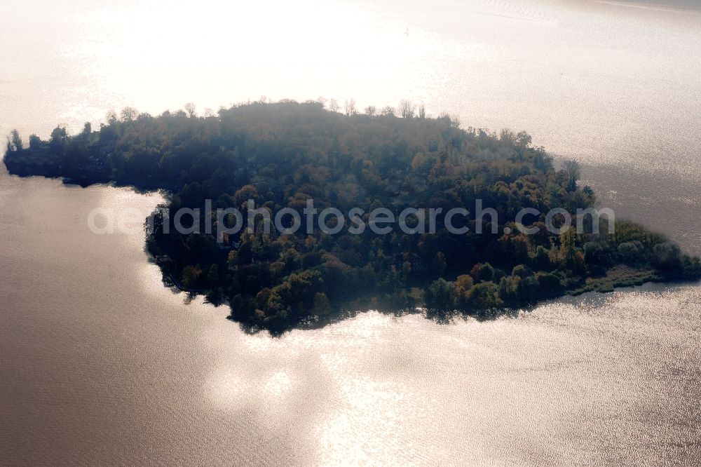 Aerial image Temmen-Ringenwalde - Lake Island on the Libbesickesee in Temmen-Ringenwalde in the state Brandenburg