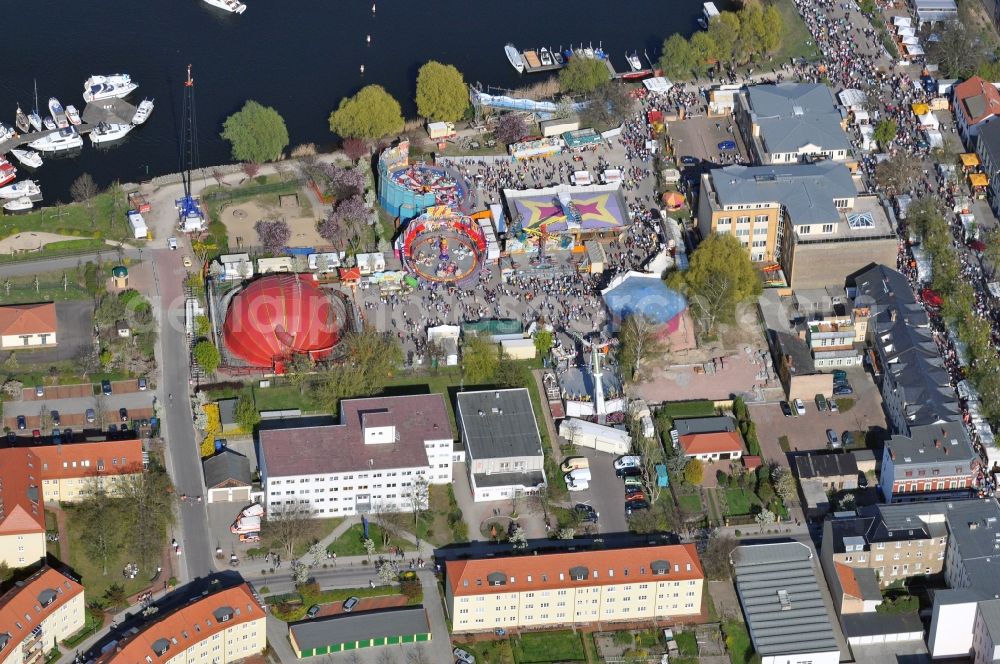 Aerial image Werder - Baumblütenfest Werder in the state of Brandenburg