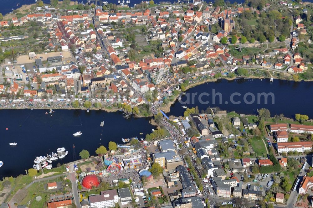 Aerial photograph Werder - Baumblütenfest Werder in the state of Brandenburg