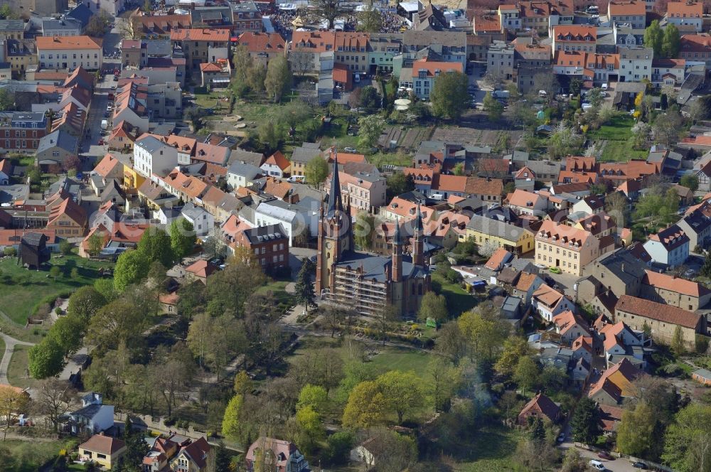 Werder from the bird's eye view: Baumblütenfest Werder in the state of Brandenburg