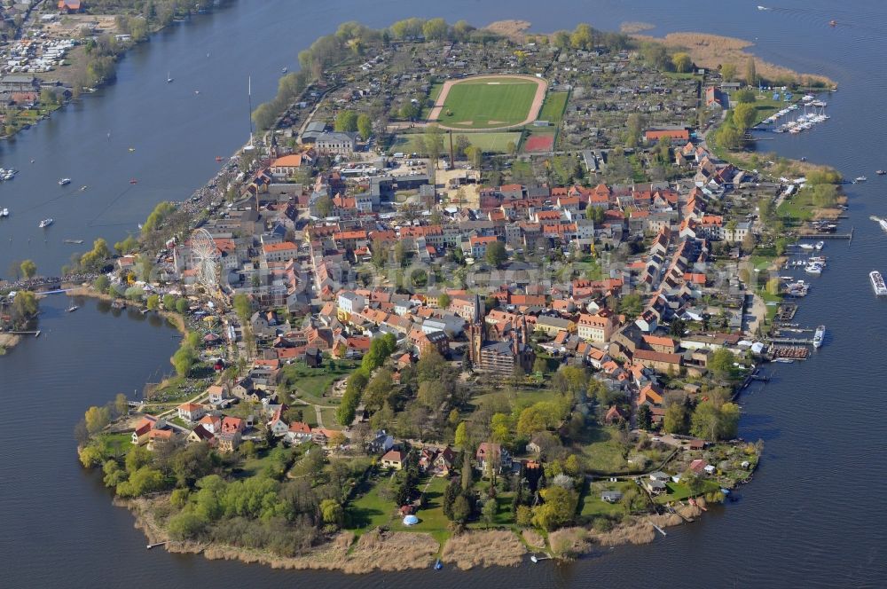 Aerial image Werder - Baumblütenfest Werder in the state of Brandenburg