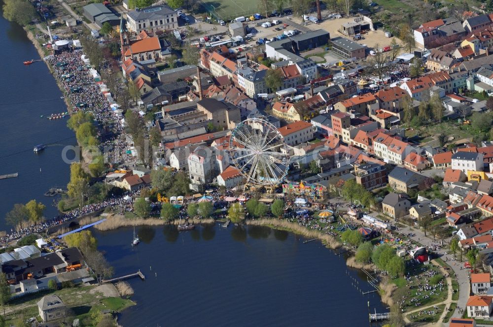 Aerial photograph Werder - Baumblütenfest Werder in the state of Brandenburg