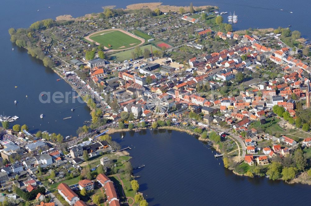 Werder from the bird's eye view: Baumblütenfest Werder in the state of Brandenburg