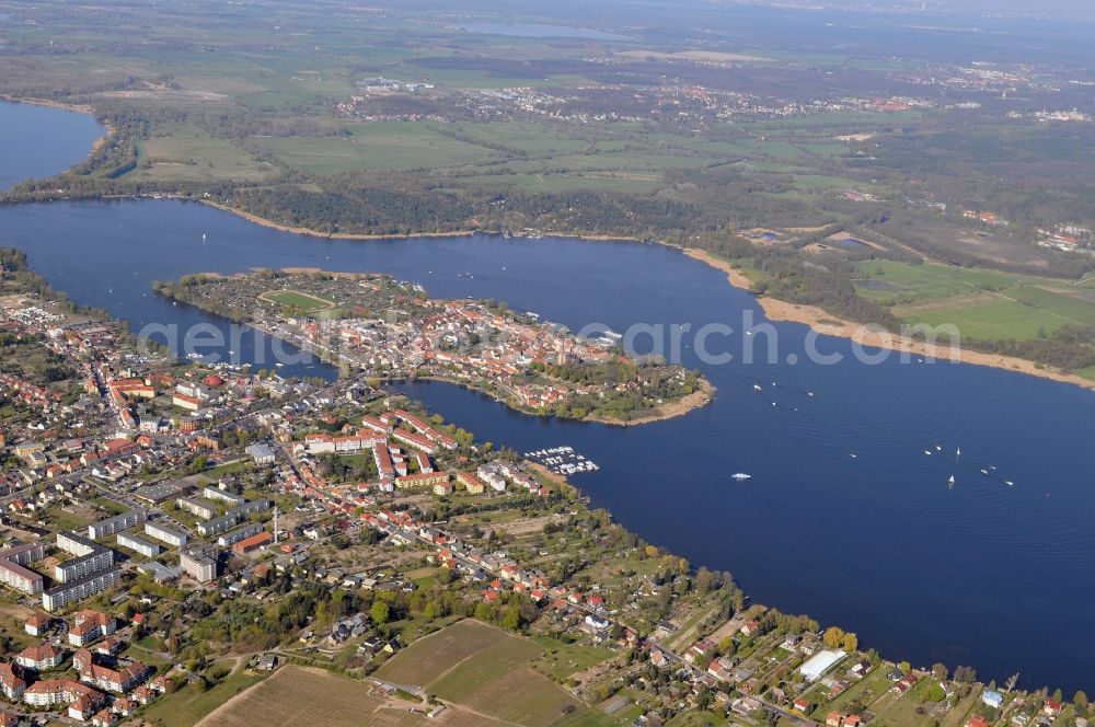 Werder from the bird's eye view: Baumblütenfest Werder in the state of Brandenburg