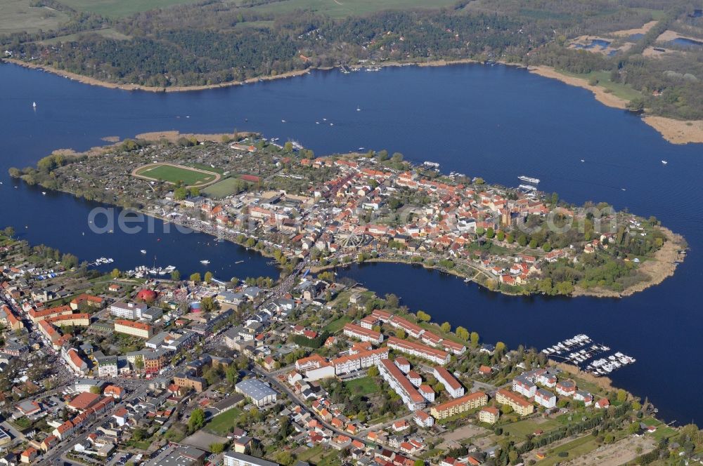 Aerial image Werder - Baumblütenfest Werder in the state of Brandenburg