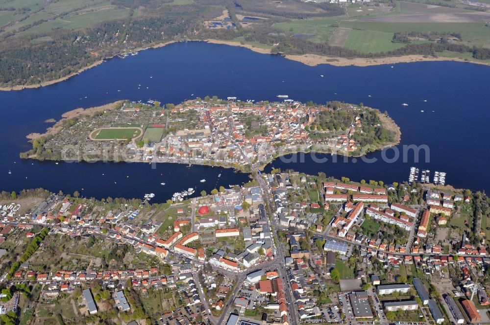 Werder from above - Baumblütenfest Werder in the state of Brandenburg