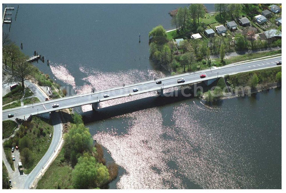 Brandenburg from above - Baumgartenbrücke über die Havel am Schielowsee