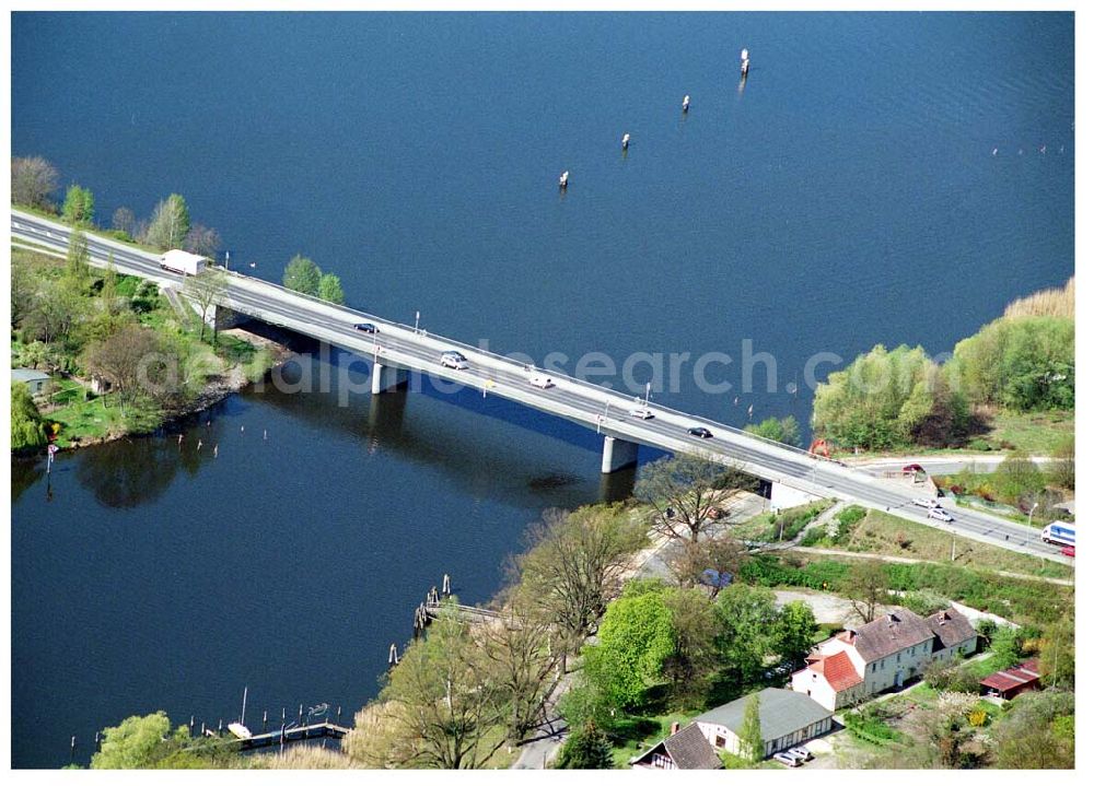 Aerial photograph Brandenburg - Baumgartenbrücke über die Havel am Schielowsee